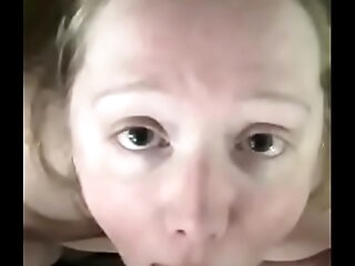 Nervous 18 year old girth unprofessional with freckles sucks and gags on 42 year old uncut cock for the first time on camera.